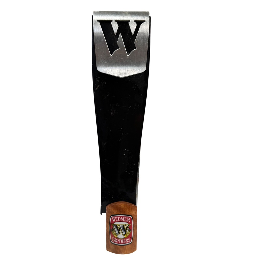 Widmer Brothers Chalkboard Beer Tap Handle Black Wood Metal Shield Barware Decor